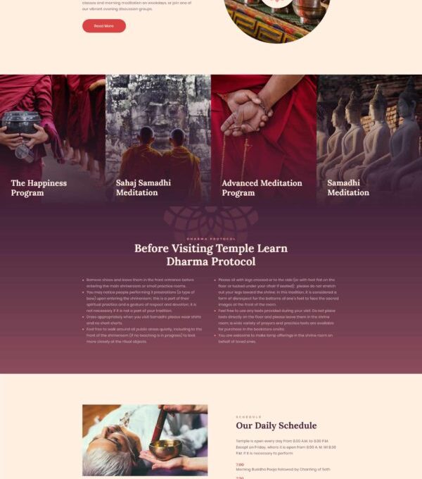 Vihara Ashram Oriental Buddhist Temple Elementor - Elementor Template Kit - Image 30