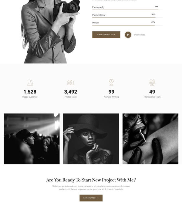 Pixelate Portfolio Photography Elementor Template - Elementor Template Kit - Image 2