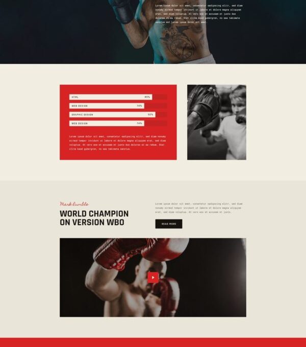 Rumble Boxing Mma Fighting Elementor Template kit - Image 14