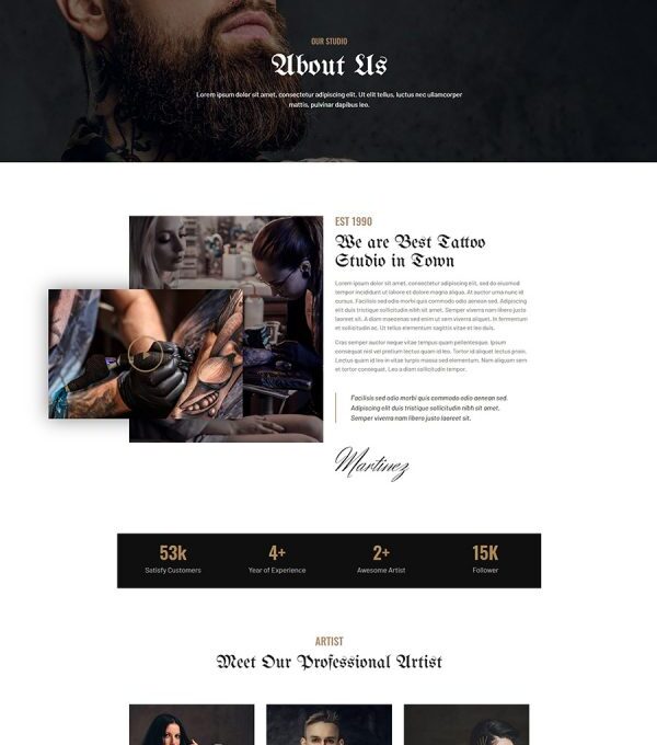 Blackink Tattoo Studio Elementor Template kit - Image 12