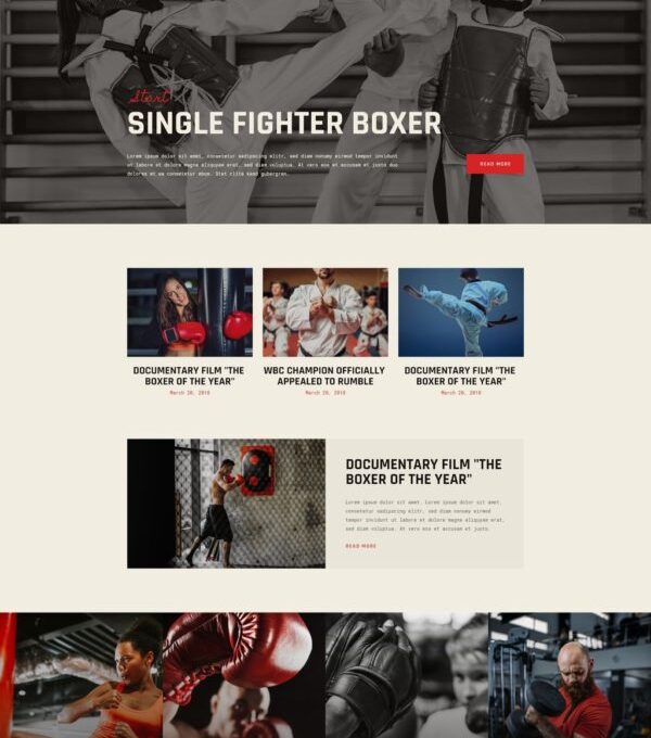 Rumble Boxing Mma Fighting Elementor Template kit - Image 13