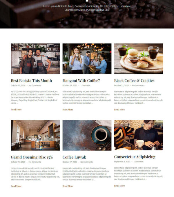 Coffeekup Cafe Coffee Shop Elementor Template kit - Image 12