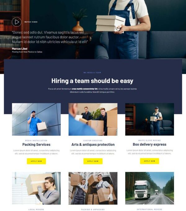 Albion Moving Company Elementor Template kit - Image 5