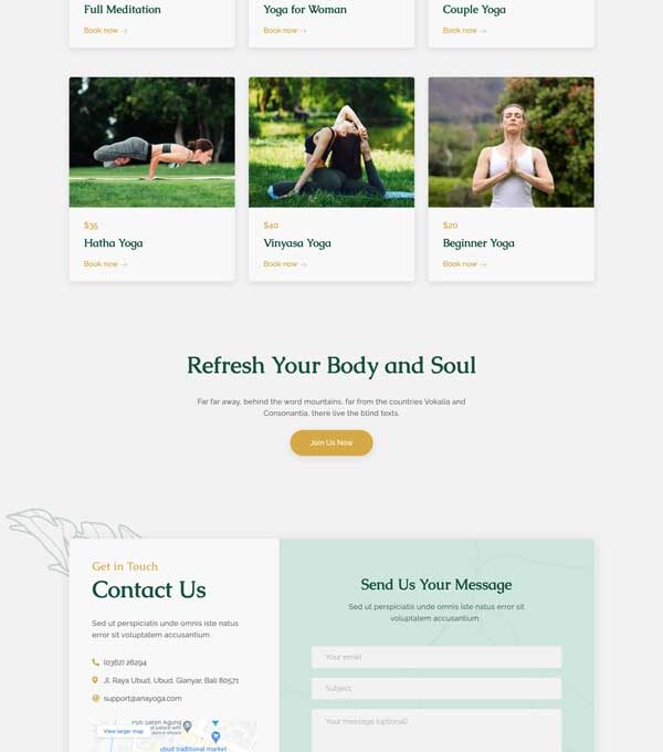 Anayoga Yoga Teacher Studio Elementor Template kit - Image 6