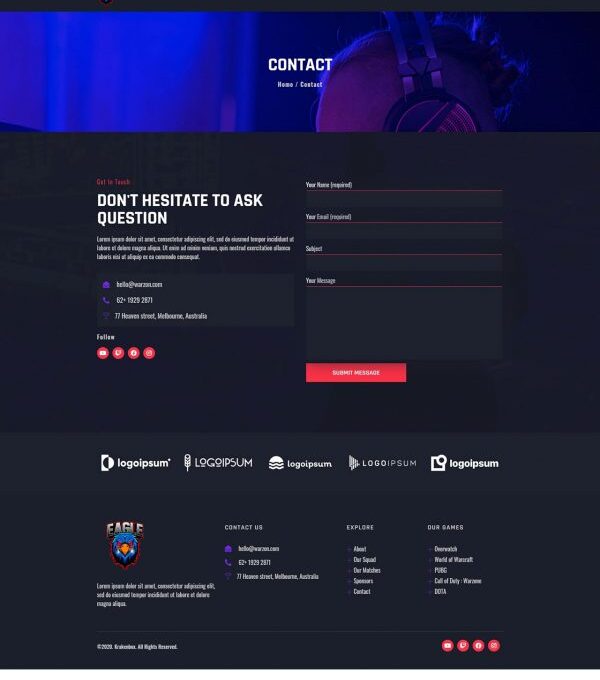 Warzon Esport Elementor Template kit - Image 5