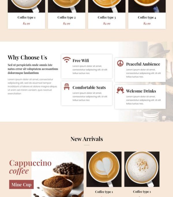 Justcoffee Cafe and Coffee Elementor Template kit - Image 2