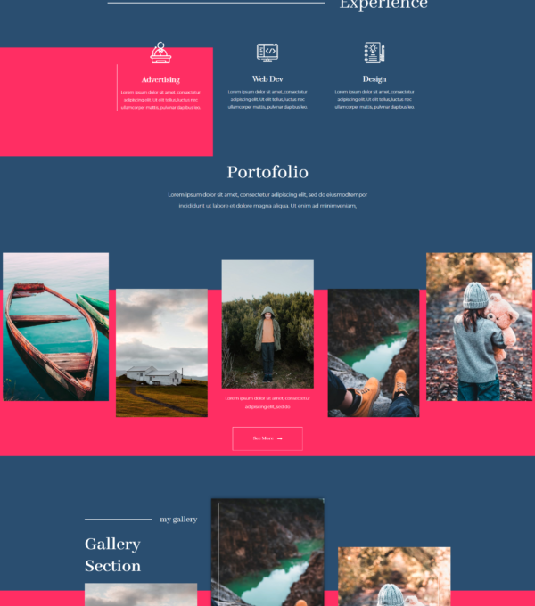 Exposure Personal Portfolio Elementor Template kit