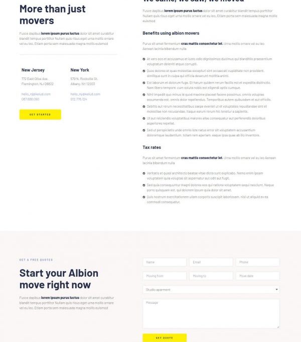 Albion Moving Company Elementor Template kit - Image 3