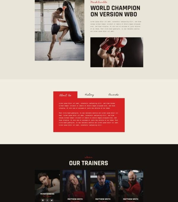 Rumble Boxing Mma Fighting Elementor Template kit - Image 2