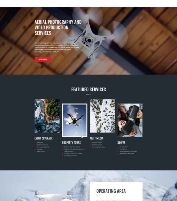 Drone Media Aerial Photography Videography Element - Elementor Template Kit - Image 2