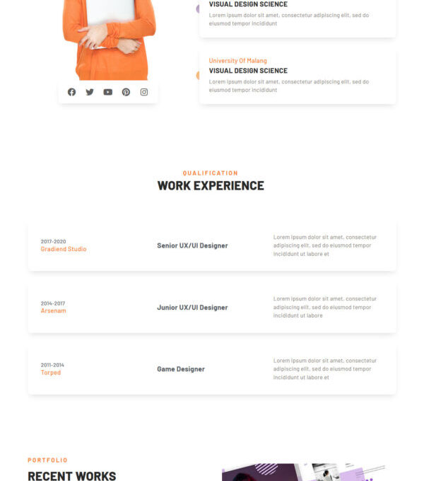 Farren Cvresume Elementor Template kit - Image 2