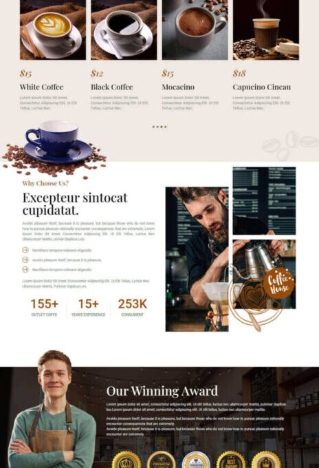 Coffeekup Cafe Coffee Shop Elementor Template kit - Image 3