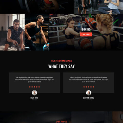 Gympact Fitness Gym Elementor Template kit