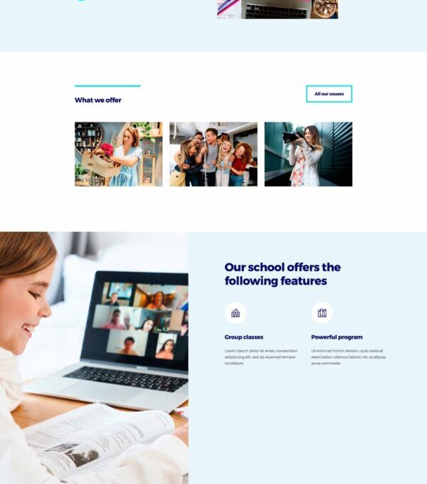 Learnex Distance Education Learning Courses Elemen - Elementor Template Kit