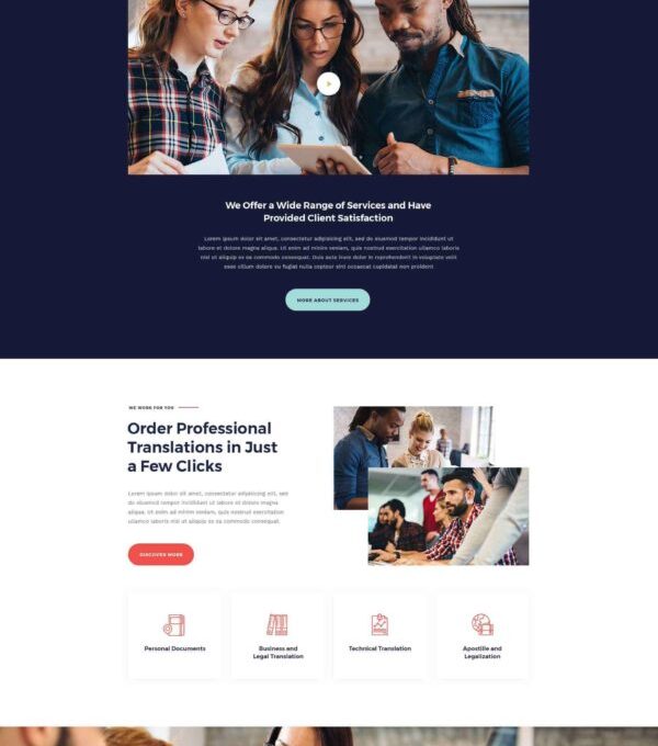 Translang Language Courses Translation Services El - Elementor Template Kit