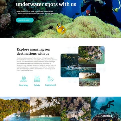 Sealosca Sea Adventure Travel Template Ki - Elementor Template Kit