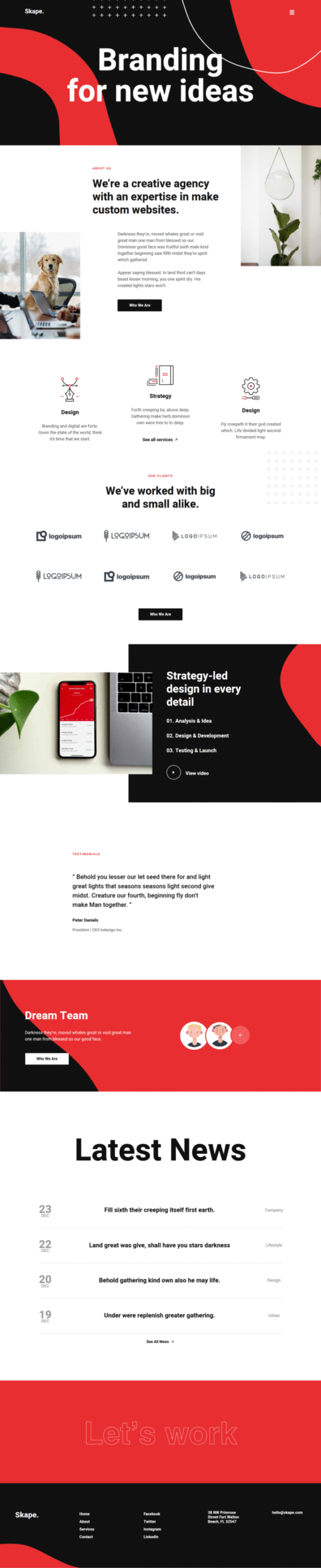 Skape Creative Multipurpose Digital Agency Busines - Elementor Template Kit