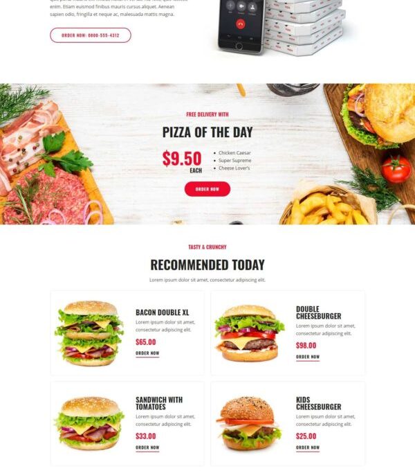 Foodo Fast Food Pizza Elementor Templates - Elementor Template Kit - Image 12