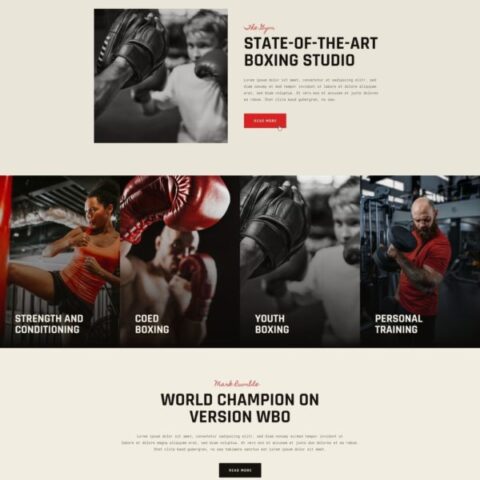Rumble Boxing Mma Fighting Elementor Template kit
