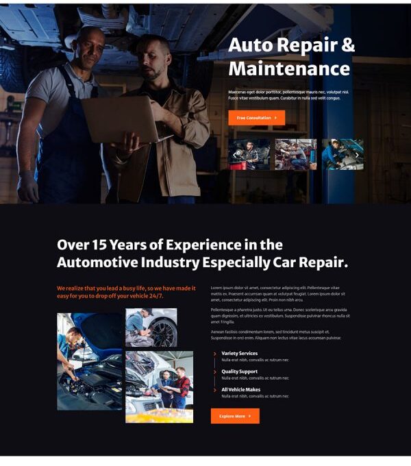 Carjo Car Services Repair Elementor Template kit