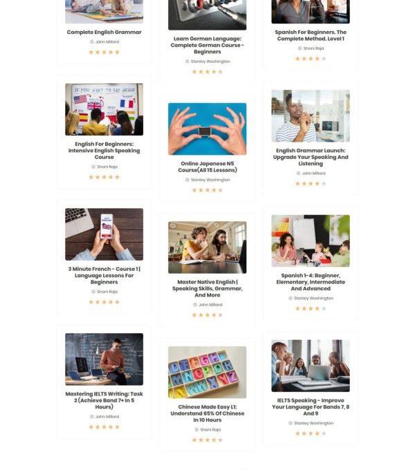 Courso Online University Courses Elementor Templat - Elementor Template Kit