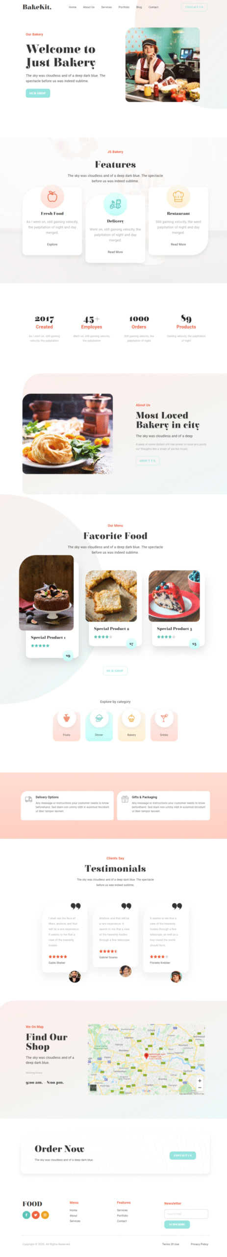 Bakekit Food and Cake Elementor Template - Elementor Template Kit