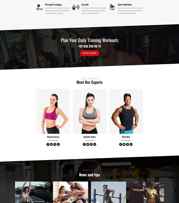 Maco kit Gym Fitness Elementor Template kit