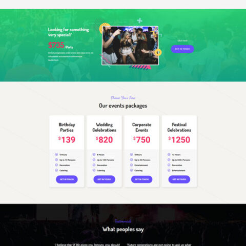 Pesta kit Event Planner Organizer Elementor Templa - Elementor Template Kit