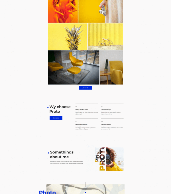 Proto Photographer Portfolio Template kit
