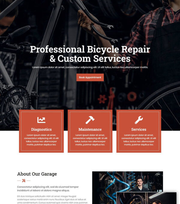 Baek Bicycle Repair and Service Elementor Template - Elementor Template Kit - Image 2