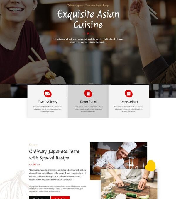 Kodai Asian Restaurant Elementor Template kit