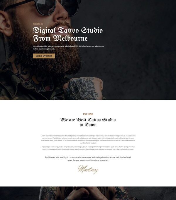 Blackink Tattoo Studio Elementor Template kit - Image 2