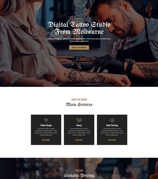 Blackink Tattoo Studio Elementor Template kit - Image 3