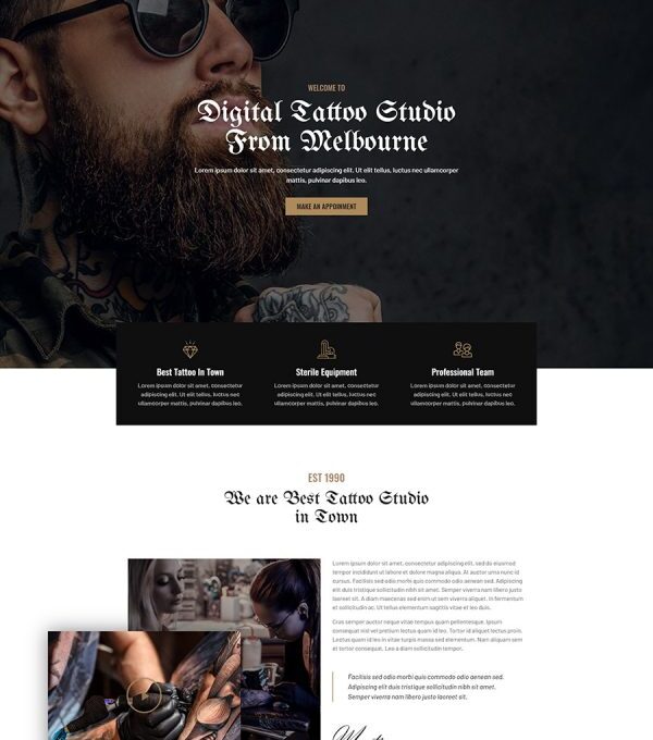 Blackink Tattoo Studio Elementor Template kit