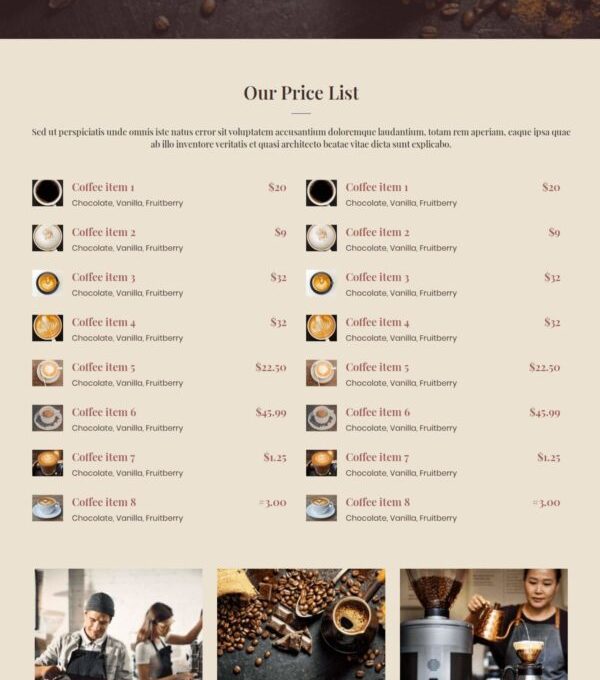 Justcoffee Cafe and Coffee Elementor Template kit - Image 3