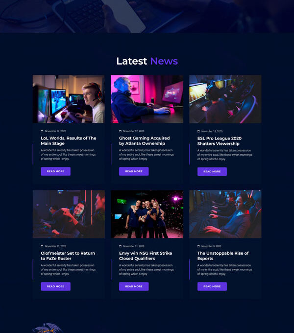 Ggwepe Esports Gaming Elementor Template kit - Image 9