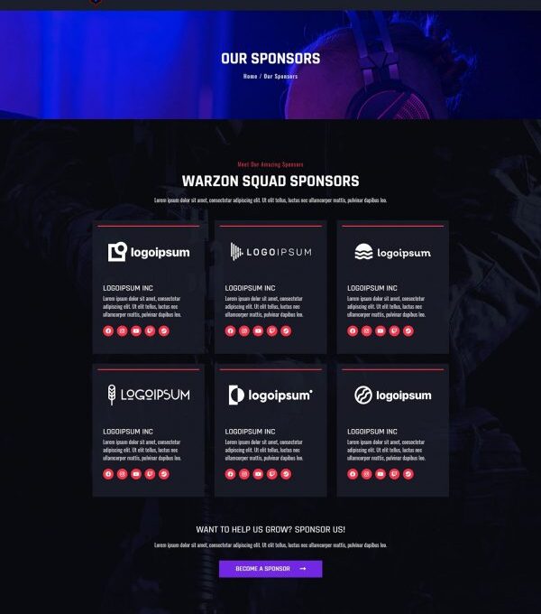 Warzon Esport Elementor Template kit - Image 9