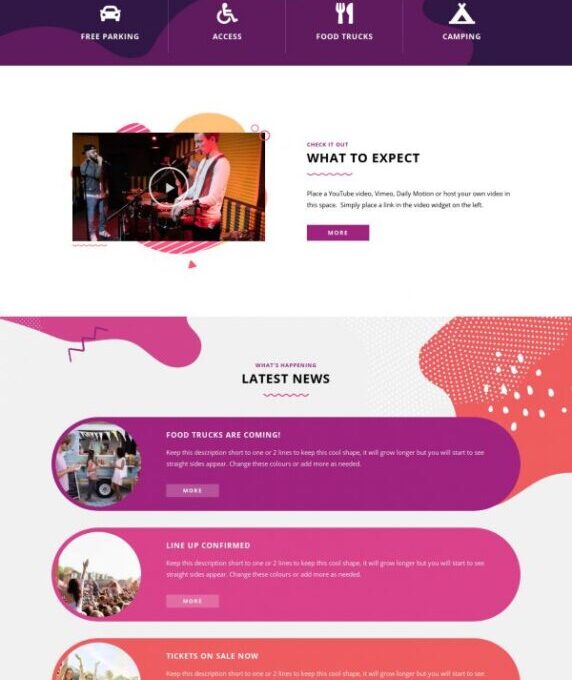 Festival Events Elementor Template kit