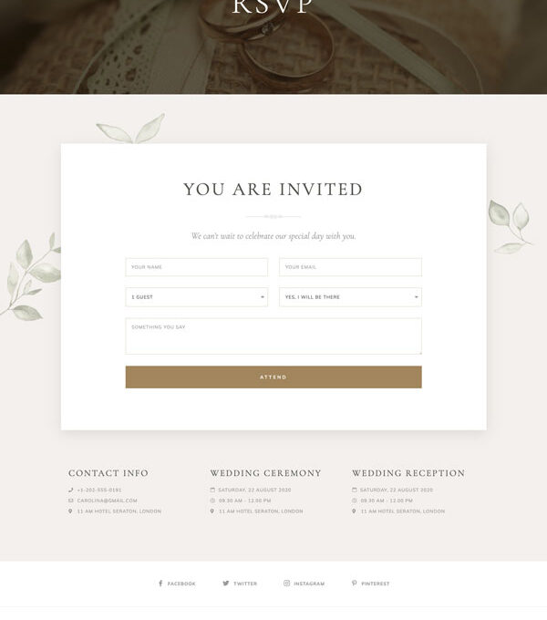 Robbie Magie Wedding Event Invitation Elementor Te - Elementor Template Kit - Image 14