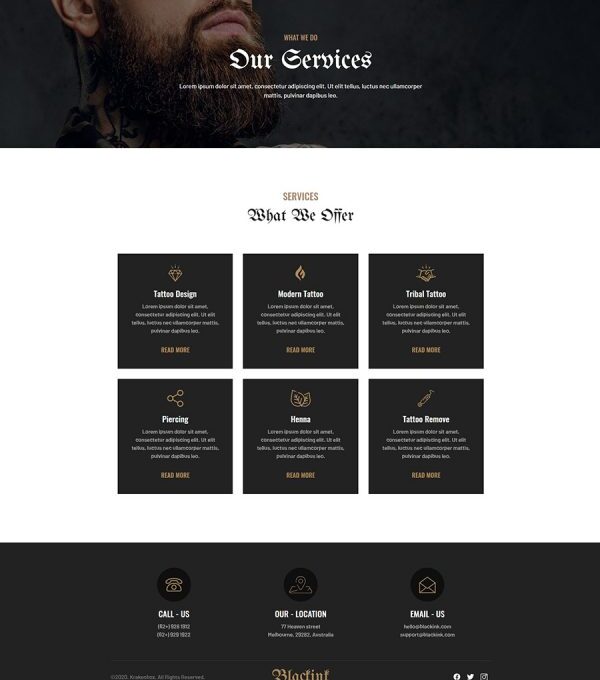 Blackink Tattoo Studio Elementor Template kit - Image 9