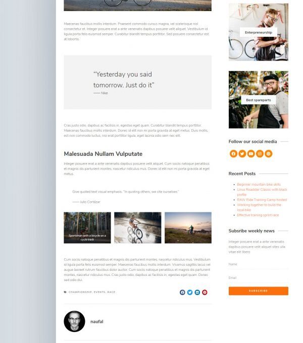 Colson Bike Woocommerce Elementor Template kit - Image 17