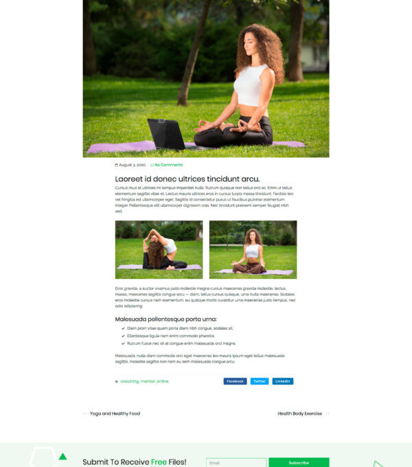 Auriga Health Coach Yoga Mentor Elementor Template - Elementor Template Kit - Image 13