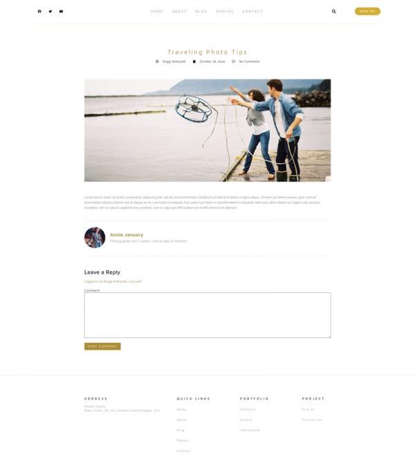 Momen Photography Blog Elementor Template kit - Image 8