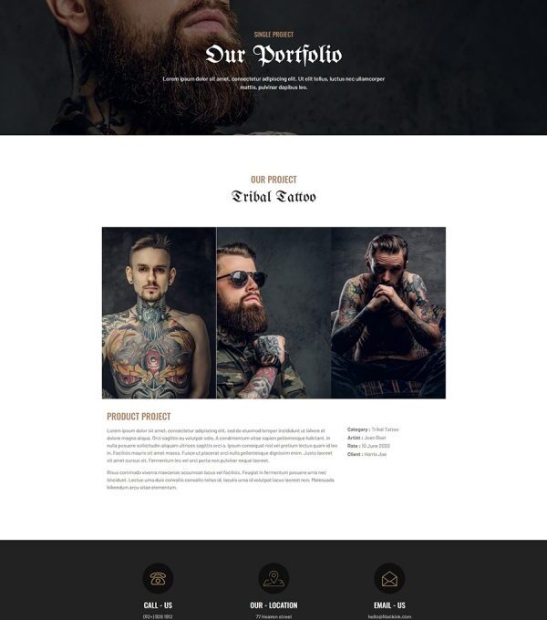 Blackink Tattoo Studio Elementor Template kit - Image 5