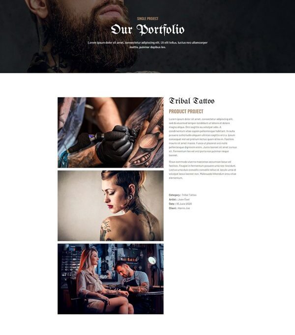 Blackink Tattoo Studio Elementor Template kit - Image 4