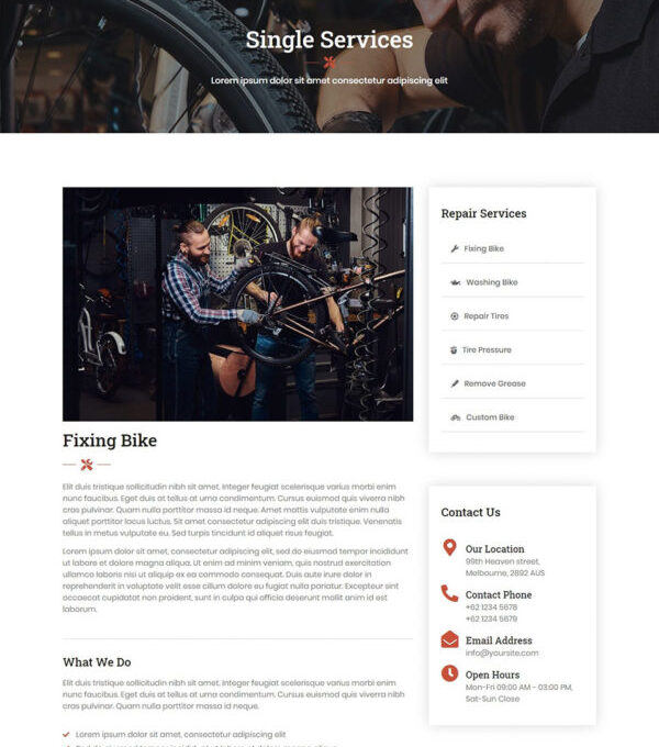 Baek Bicycle Repair and Service Elementor Template - Elementor Template Kit - Image 10