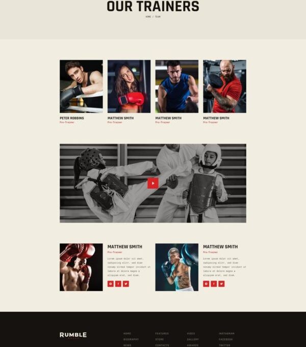 Rumble Boxing Mma Fighting Elementor Template kit - Image 16